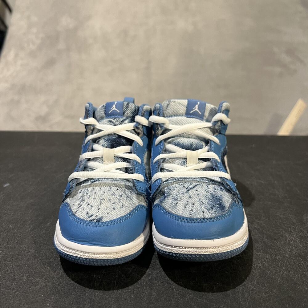 Nike Air Jordan 1 Mid Shoes Toddler Size 10C Denim DM8950-400 Sneakers - Picture 2 of 10